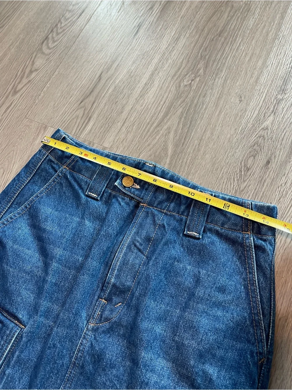 MOTHER Dark Blue Denim Maxi Skirt with Cargo Details - Picture 4 of 12
